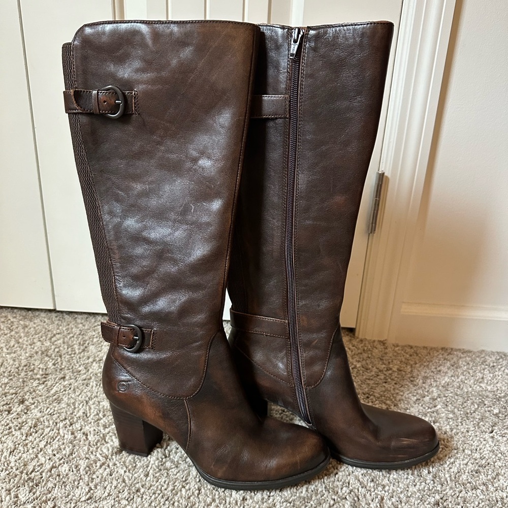 Chocolate Brown Leather Born Boots